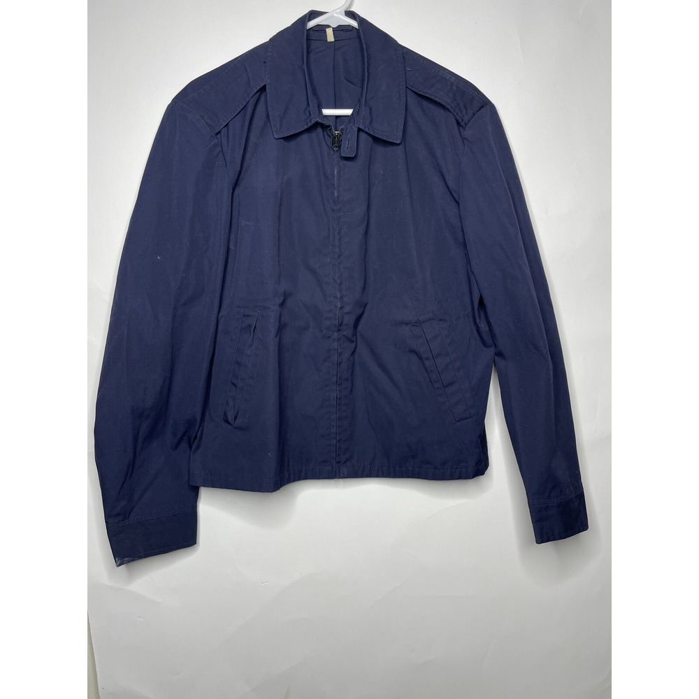 Vintage Military Ceiling Zero Blauer Jacket Sz‎ 40 Full Zip Water Resistant Blue